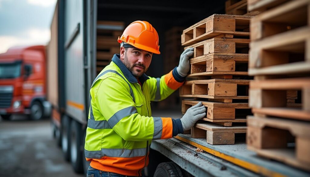 Comment sécuriser le chargement de palettes sur un camion de chantier ?